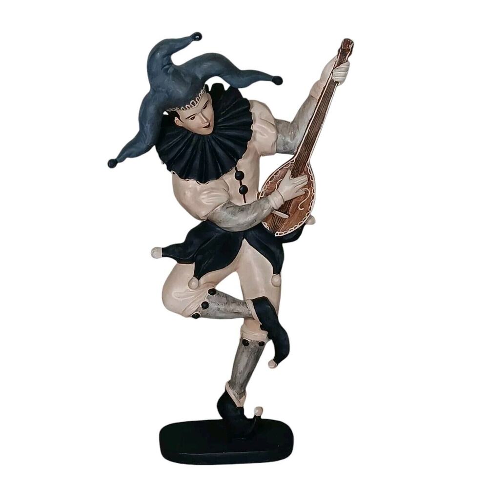 Vintage Jester Joker Court Figurine Composite Wood Statue Philippines